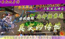 传世加强版全新手游大作，带来何等全新玩法？