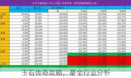 玉石传奇攻略，最全行业分析