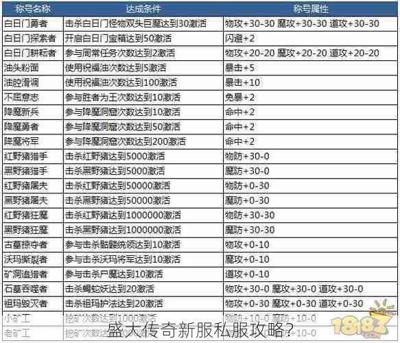 盛大传奇新服私服攻略？